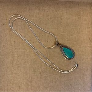 Turquoise Pendent with Sterling Silver Chain